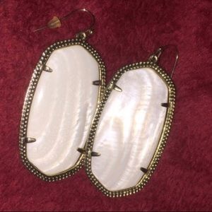 Pearly White and Gold Kendra Scott Earrings